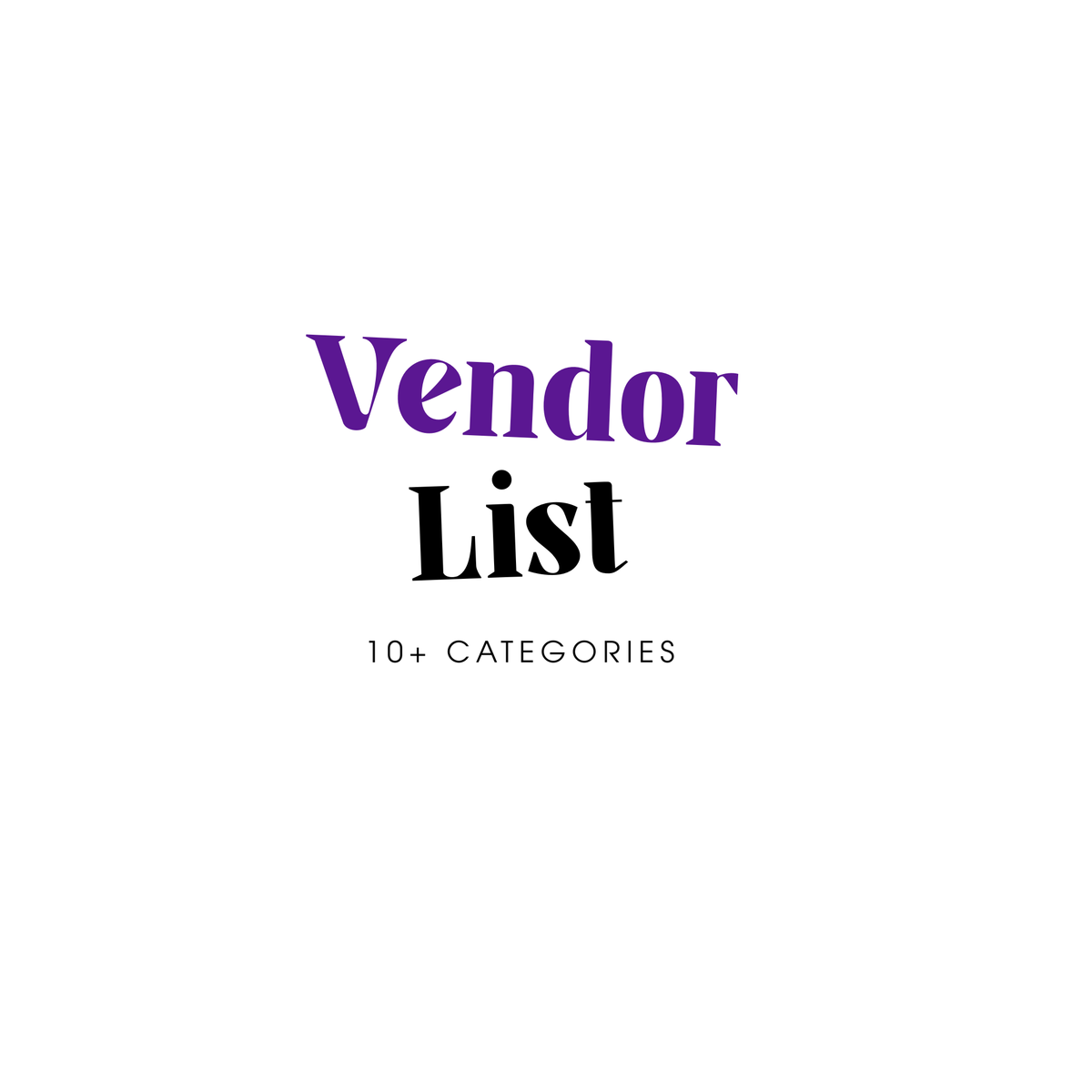ULTIMATE VENDOR LIST